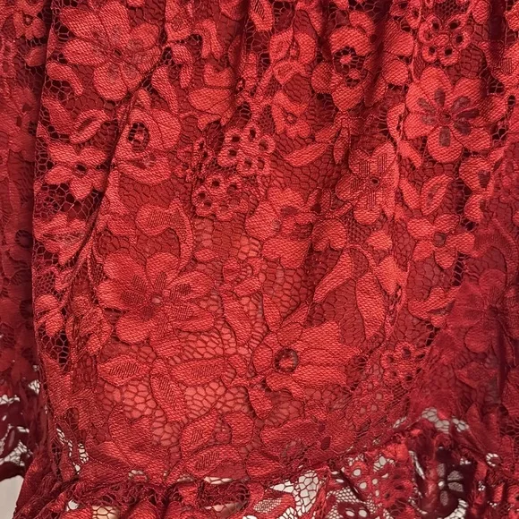 Torrid Plus Size Women’s Dark Red Lace Sweetheart Babydoll Top Size 3X 22/24 - Picture 3 of 8